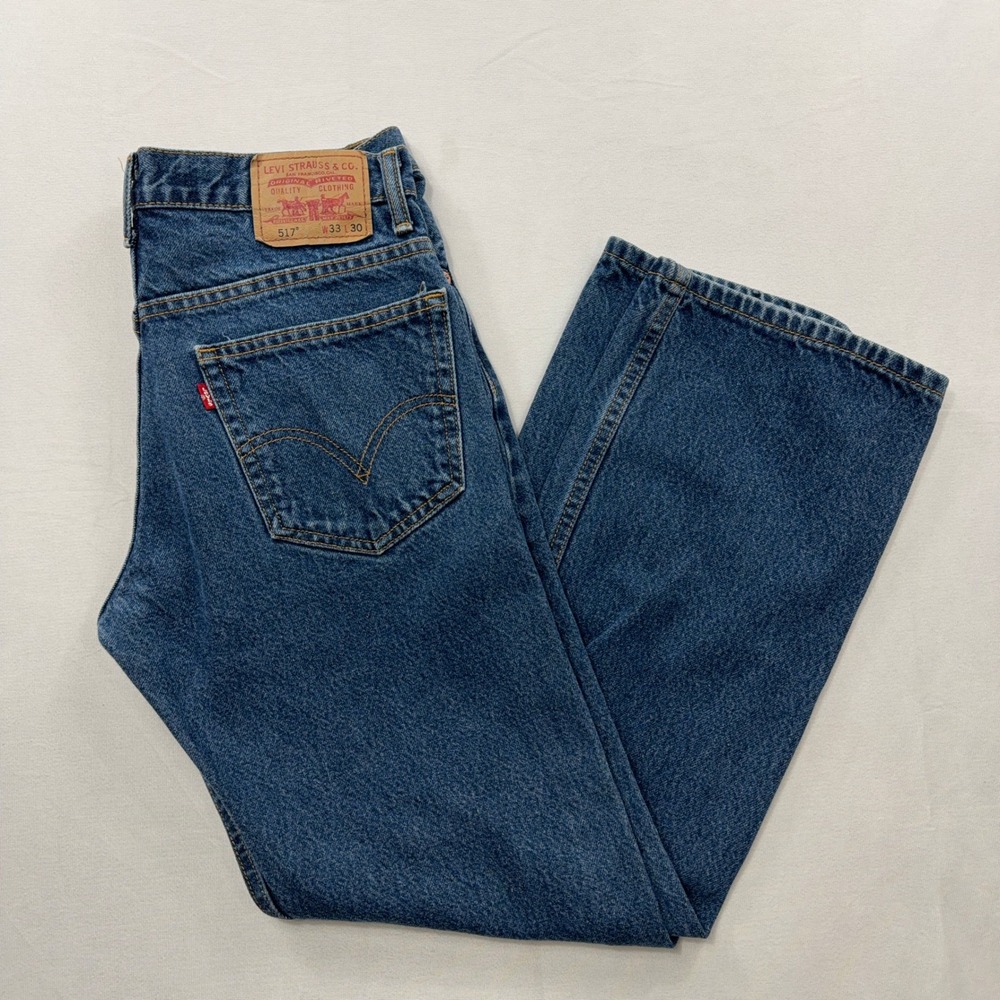 Y2K Levi's Jeans 517 Bootcut Classic Fit Medium Wash Blue Denim Mens 33x30